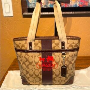 Coach Leatherware 1941 Heritage Brown & Tan Coated Canvas & Leather Shoulder Bag